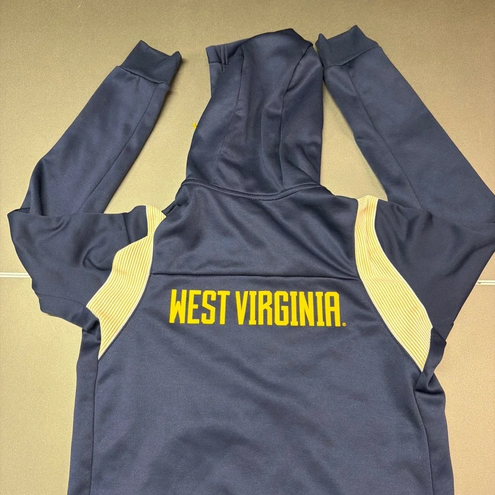 Nike‎ West Virginia Mountaineers Therma-FIT Full Zip Hoodie Navy Blue Mens Small